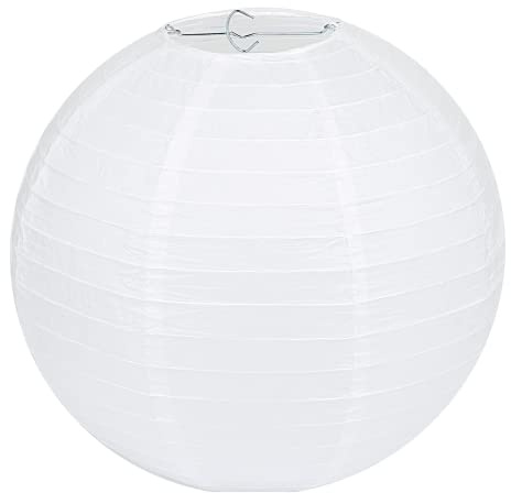 LIHAO 8inch Papierlaterne weiße Papier Laterne Lampions rund Lampenschirm Partydekorationen hängende Dekorationen für Hochtzeit Party Dekoration (10er Packung)