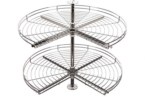 THREE QUARTER KITCHEN CABINET 270 DEGREE CORNER CAROUSEL (Ø750, CHROME)