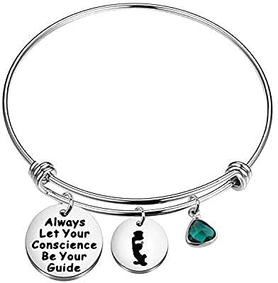 KUIYAI Always Let Your Conscience Be Your Guide Bracelet Jiminy Cricket Quote Jewelry Motivation Gift (Bracelet)