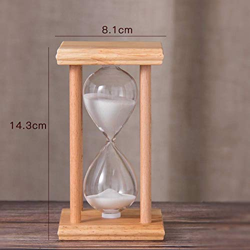 PatTheBot Sanduhren,Moderner Quadratischer Holzrahmen 5/10/15/30/45/60 Minute Sandglas,Weißer Sand Sand Zeit Für Küchenschule Sanduhr Zähler Desktop Tee Timer Kreatives Geschenk Home Decoration,45Min