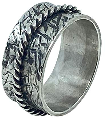 Tiljon Meditationsring Silber Drehring RingSize 66 (21.0)
