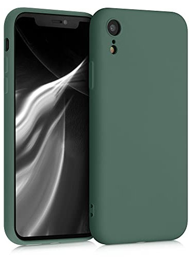 kwmobile Custodia Compatibile con Apple iPhone XR Cover - Back Case per Smartphone in Silicone TPU - Protezione Gommata - verde militare