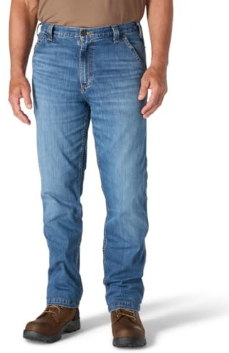 Carhartt Men's Relaxed Straight Rugged Flex Denim Dungaree, Houghton, W33 x L32
