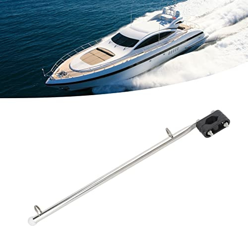 GAESHOW Telescopic Flag Pole, 390mm/15.35in Stainless Steel Extendable Flag Stick Marine Rail Type Flag Pole Marine Flagpole Stand for Boats Yachts Sailboats Speedboats
