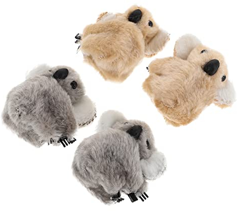GALPADA 4 Stück Charm- -Klemme Cartoon-Accessoires Mini-Trend-Accessoire für Frauen Haarnadel Krallen Styling Braune Haarspangen Koala Kleiner Kopfschmuck Plüsch Mädchen Clips