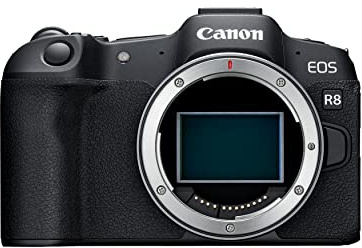 Canon EOS R8 Mirrorless Camera Body, Full‑Frame CMOS Sensor, 24.2 Megapixels, 4K 60p Video, Dual Pixel Autofocus II, Lightweight Camera for Content Creation, Photography and Vlogging, Black