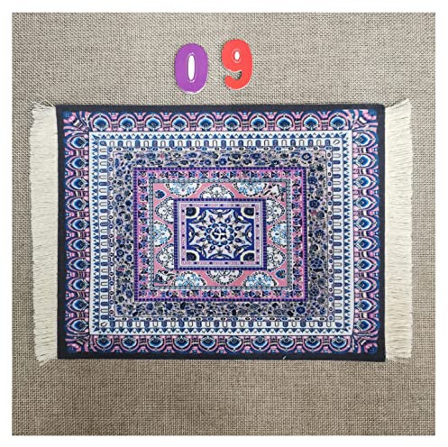 Egurs Mauspad Teppich Muster Perser Stil Orientteppich Mini Teppich Untersetzer mit Quaste Computer Zubehör Bunte Glasuntersetzer Glascoaster 9#