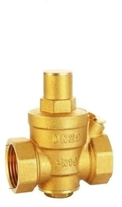 G 1/2 3/4 1 2 Messing Wasserdruckminderer-Halteventil DN15/DN20/DN25/DN32 Regler Einstellbares Überdruckventil Manometer (Color : DN15, Size : Without Gauge)