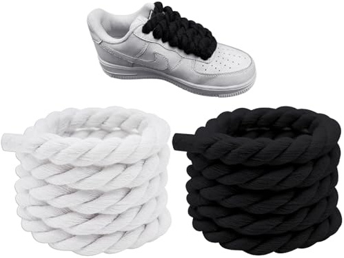 DHSBGWSX 2 paar Schnürsenkel aus Baumwollseil, modische einfache Schnürsenkel, Schnürsenkel aus dickem Seil, Sportschuhriemen, DIY-Schnürsenkel, Schuhzubehör