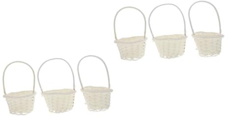 OUNONA 6stücke Rattan Geflochtene Körbe Und Herzförmig Handgefertigte Aufbewahrungskörbe Für Blumen Süßigkeiten Und Deko Für Zuhause