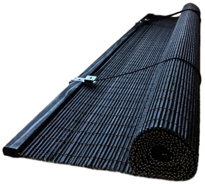 tow000ack Schwarz Bambus Rollo Rollläden Bambusrollo Raffrollo aus Bambus Sichtschutz Sonnenschutz Jalousie für Türen & Fenster,Blickdicht,Natur,Anpassbare Farben,Breite x Höhe (105cm x 110cm)
