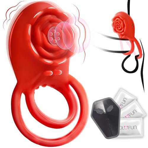 Solofun Vibrating Cock Ring Sex Toys for Men Penis Ring Vibrator with 8 Vibrations Clitoral Stimulator Adult Sex Toys for Men Women with Remote Control Vibrators for Men Female Couple Pleasure