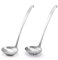 Juego de 2 cucharones de cocina, cuchara para servir y colador con gancho y agujero para colgar fácilmente, juego de cucharones de sopa de acero inoxidable para cocina