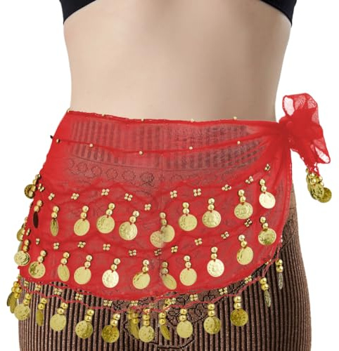 Hobbspring Chiffon Bauchtanz Schal Bauchtanz Hüfttuch Bauchtanz Rock Mit Goldmünzen Rock Kostüm Bauchtanzkostüm Für Frauen Yoga Bauchtanz Outfits