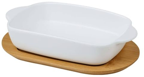 DUANGYMM Petit Plat à lasagnes Individuel uni de 500 g avec Couvercle for 1 Personne, Plats de Cuisson en céramique for Four, for Tapas, tartes et ragoûts(Wit)