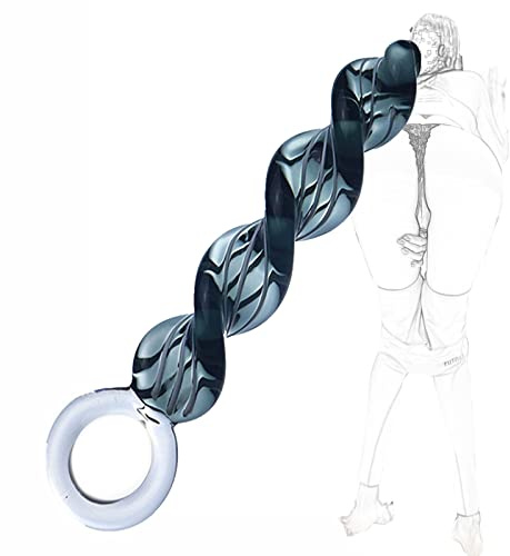 CYGzeon Consolador De Vidrio En Espiral, Tapón Anal De Cristal Con Anillo De Tracción, Juguetes Anales, Estimulador Del Punto G, Masajeador De Próstata, Masturbación, Juguete Sexual Erótico
