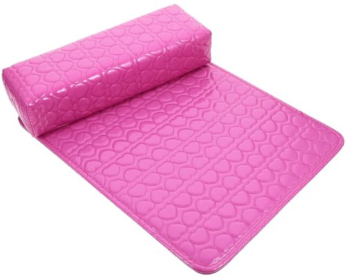 Outanaya Set Manucure Coussin Main Rose PU Brillant Confortable et Pratique pour Nail Art Salon Entraînement Ongles Usage Personnel Accessoires -pédi