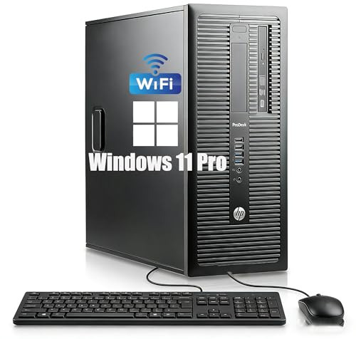 HP ProDesk 600 G1 Mini Tower Desktop Computer PC, Intel Pentium G3220, 8GB RAM, 128GB SSD, WiFi, Bluetooth, US QWERTY Tastatur, Windows 11 Pro (Generalüberholt)