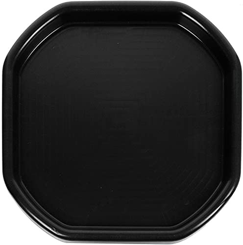 TRG 1 x 70CM Octagonal Heavy Duty Mixing Tray – Large Plant Saucer & Garden Potting Tray, Plastic Tuff Tray For Cement, Soil, Indoor Outdoor Plants, Surface Protection – Made in UK - (Black)