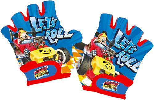 Tataway Guanti Disney Mickey Mouse Da Bicicletta Per Bambino Con Palmo Rinforzato E Regolazione A Velcro. Taglia XS (4-8 Anni)