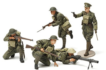 Set of 5 WWI British Infantry Figures 1:35 Military Plastic Model Assembly Kit