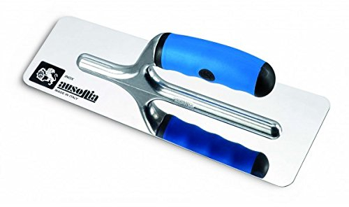 AUSONIA - 42843 GLÄTTEKELLE FÜR STUCK AUS HOCHGLANZPOLIERTEM EDELSTAHL, TRAPEZFÖRMIG MIT ABGERUNDETEN KANTEN 27 X 11 UND GRIFF AUS ZWEI-KOMPONENTEN-GUMMI