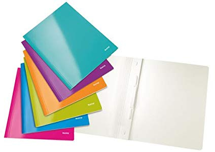 LEITZ Schnellhefter WOW, DIN A4, Karton, blau metallic, Sie erhalten 10 Stück