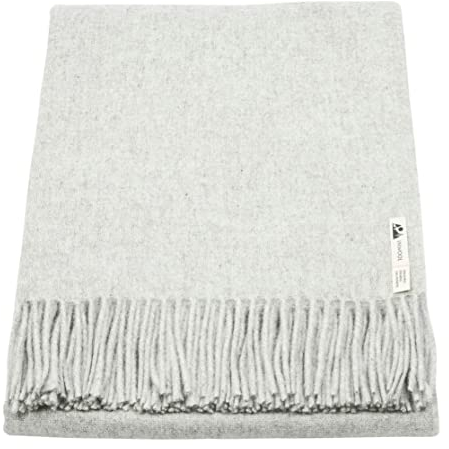Generisch Alpaka Decke Wolldecke Kuscheldecke Plaid Classic 150x200 - Classic Hellgrau