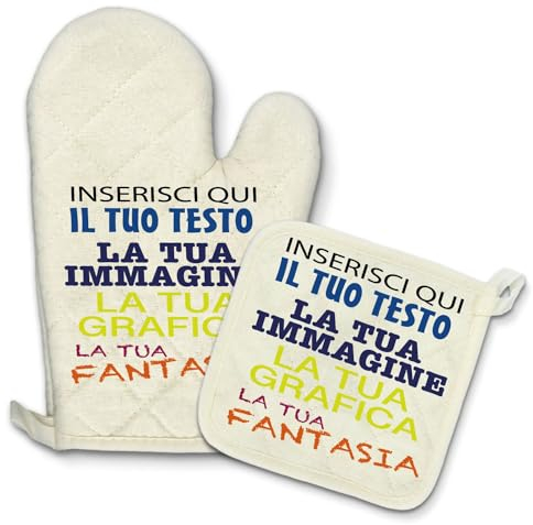 Gruppo Veneziano - set Guanto+Presina personalizzabile - Personalizza Ora il tuo set da cucina Guanto+Presina - 100% made in italy