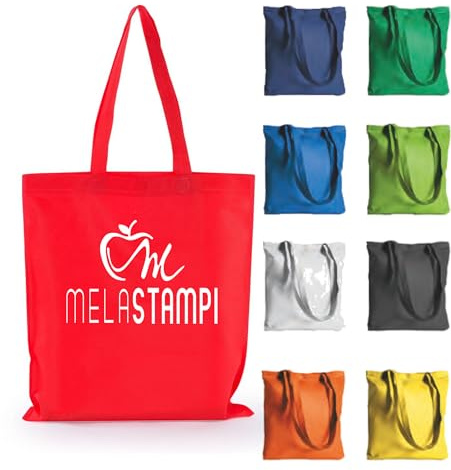 Generico Borse Shopper Shopping Personalizzate con Logopersonalizzato Spesa riutilizzabile in TNT stampa a 1 colore (100 shopper personalizzate)
