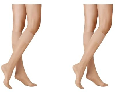 KUNERT Damen Kniestrümpfe Super Control 40 leichte Stützwirkung Klasse I 40 DEN Teint 3520 35/38 (Packung mit 2)