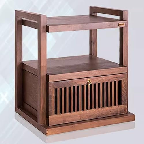 Elitix HiFi Rack Medienaufbewahrungskonsole Aus Massivholz mit Schubladen, Professionelle Stereo-Racks und -Ständer für Das Wohnzimmer, Stereoschrank-Einheitskomponenten-Systemtisch