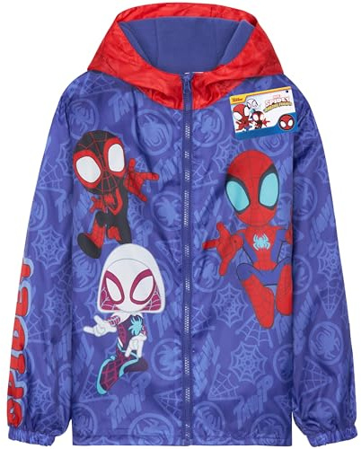 Get Trend Marvel Spidey Giacca Impermeabile Bambino, Giacca Antipioggia con Cappuccio e Fodera in Pile, Idea Regalo per Ragazzi (4-5 Anni, Spidey Fodera in Pile)
