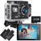 Jadfezy Action Camera FHD 1080P with 32GB Card, 98FT/30M Underwater Waterproof Camera with 2 Rechargeable Batteries, Wide Angle Sports cam with Accessories Kit Suitable for Helmet, Bicycle, etc.