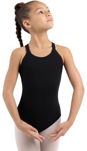 Capezio flickor klassiska dubbelband kamisol triotard Svart Child Medium