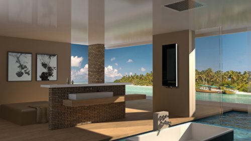 Badheizkörper mit Glas Montevideo 5 Glasfront 120x47cm 1458 Watt schwarz SZAGATO Handtuchwärmer Handtuchtrockner Handtuchhalter Paneelheizkörper vertikal Flachheizkörper design Badheizkörper