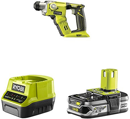 Ryobi R18SDS-0 ONE+ SDS Plus Cordless Rotary Hammer Drill with Lithium+ 2.5Ah Battery and Charger
