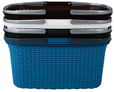 Rival R37600 Wäschekorb Rattan-Design, 32 Liter, 56 x 37 x 28 cm (Farbe zufällig, 3er Pack)