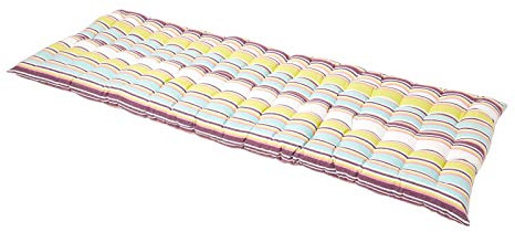 Homescapes Bankauflage 3-Sitzer Osaka bunt gestreift – Sitzkissen Bank Outdoor/Indoor, Oeko-TEX-Zertifiziert, Sitzauflage waschbar für Gartenbank & Sitzbank, 143 x 48 cm