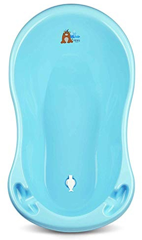 Babykajo Baby Badewanne mit Stöpsel – Baby Wanne aus BPA freiem Plastik und 86 cm Länge