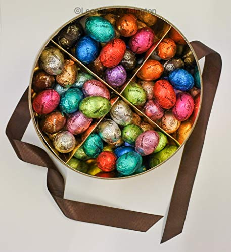 Leonidas Easter Eggs 75 Assorted Belgian Chocolate Mini Eggs – 20 Flavours Milk, Dark & White Chocolate Selection in Dora Gift Box