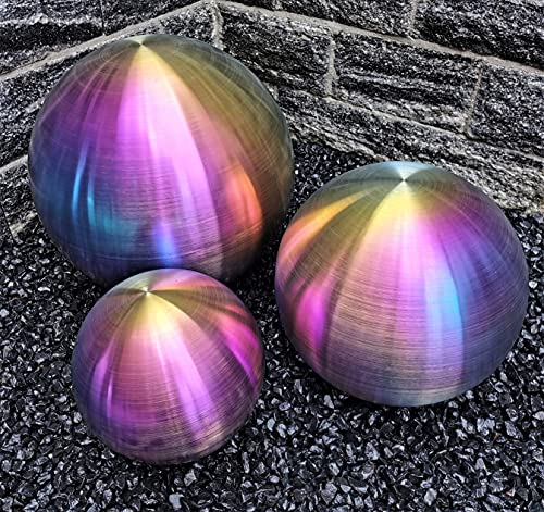 Jürgen Bocker Gartenambiente Dekokugel Rainbow matt 3er Set 40-30-20 cm aus Edelstahl Kugel Dekorationskugel Gartenkugel