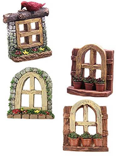 Cabilock Fish Tank Succulent Flower Pot 4-Pack Miniature Landscape Ornaments 2.36X1.97X0.79 Inch Aquarium Decorations for Diy Fairy Garden and Aquatic Pets