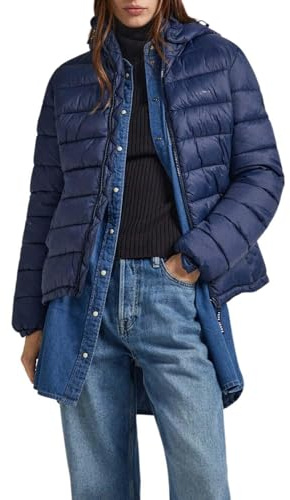 Pepe Jeans Maddie - Chaqueta corta acolchada para mujer, Azul (Dulwich), S
