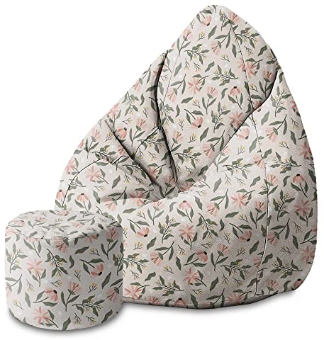 DreamRoots Sitzsack Erwachsene 80x80x120, Peach Tones Flowers