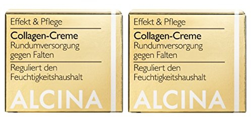 2er Collagen Creme pflegende Kosmetik Alcina Rundumversorgung gegen Falten je 50 ml = 100 ml