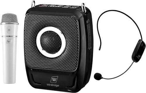 SANMIC Amplificador de voz con 2 micrófonos inalámbricos, 25 W de alta capacidad 5200 mAh amplificador de voz personal portátil sistema PA megáfono altavoz Bluetooth, sistema de micrófono inalámbrico