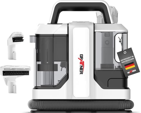 Grafner Waschsauger mit Dual-Tank und 2 Bürsten, Fleckenreiniger für Teppiche, Treppen, Polster, Auto, für große Flächen und hartnäckige Flecken, Teppichreiniger Fleckensauger Polsterreiniger