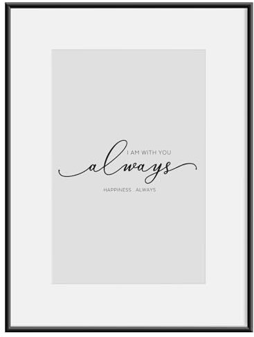 WOLTU Bilderrahmen Din A4, Fotorahmen Aluminium Schwarz Matt, Bilderrahmen Collage mit Passepartout, Picture Frame mit Ständer, Posterrahmen mit Kunststoff, BR9956sz