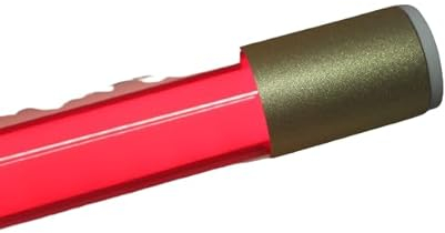 Lichtidee Deluxe Led Leuchtstab IP20 63cm rot 10Watt Party Deko Schaufenster farbig bunt mit weißem Anschluß Kabel mit Schalter und goldener Glitzer Folie